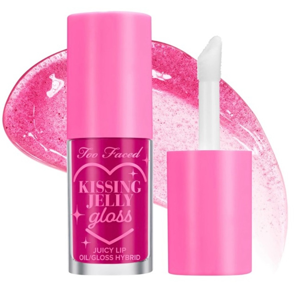 Too Faced Kissing Jelly Hydrating Lip Oil Gloss Raspberry
